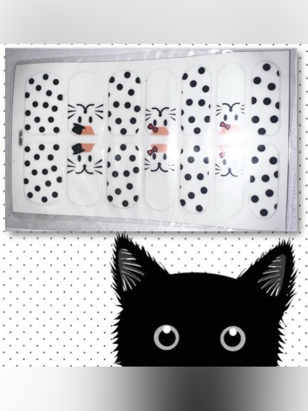 $1 Cat Paw & Polka Dot Nail Sticker wrap $1 WITH ANY $10 ORDER OR MORE